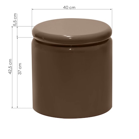 Stolik kawowy boczny Ø40 cm glossy 42,5x40x40 cm RULLO brązowy