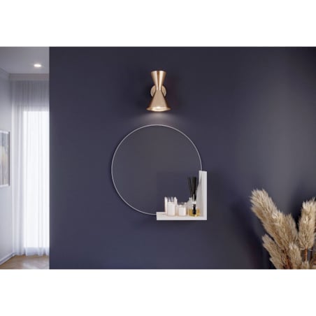 Okrągłe Białe Lustro z półką Lucija / średnica 60 cm