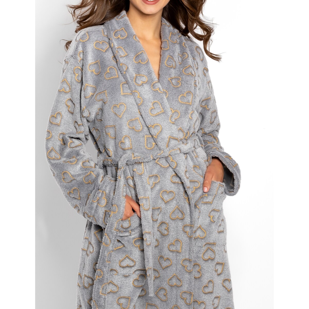 Szlafrok Zoe Long Grey, S