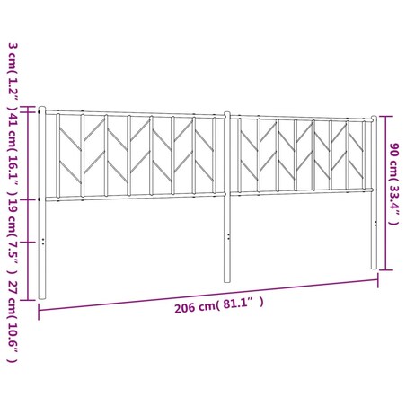 vidaXL Metalowe wezgłowie, białe, 200 cm