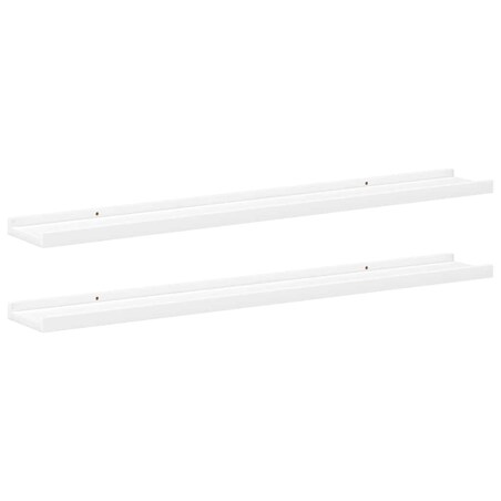 vidaXL Półki ścienne na zdjęcia, 2 szt., białe, 80x9x3 cm, MDF