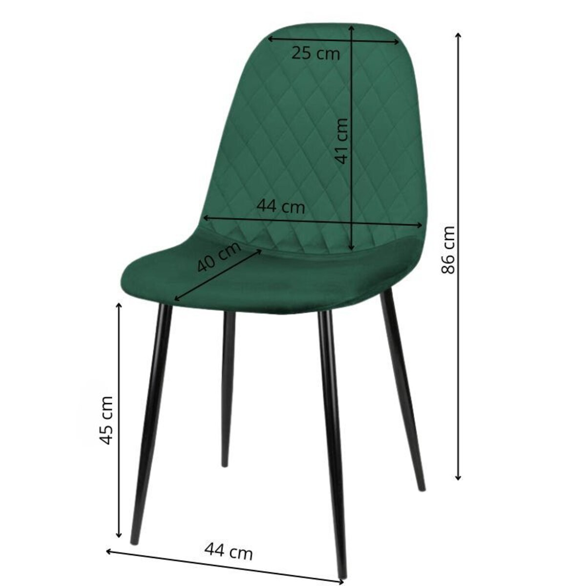 Krzesło tapicerowane pikowane nowoczesne do salonu jadalni zielone