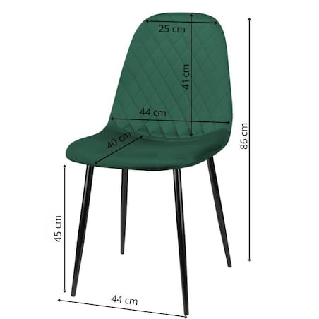Krzesło tapicerowane pikowane nowoczesne do salonu jadalni zielone