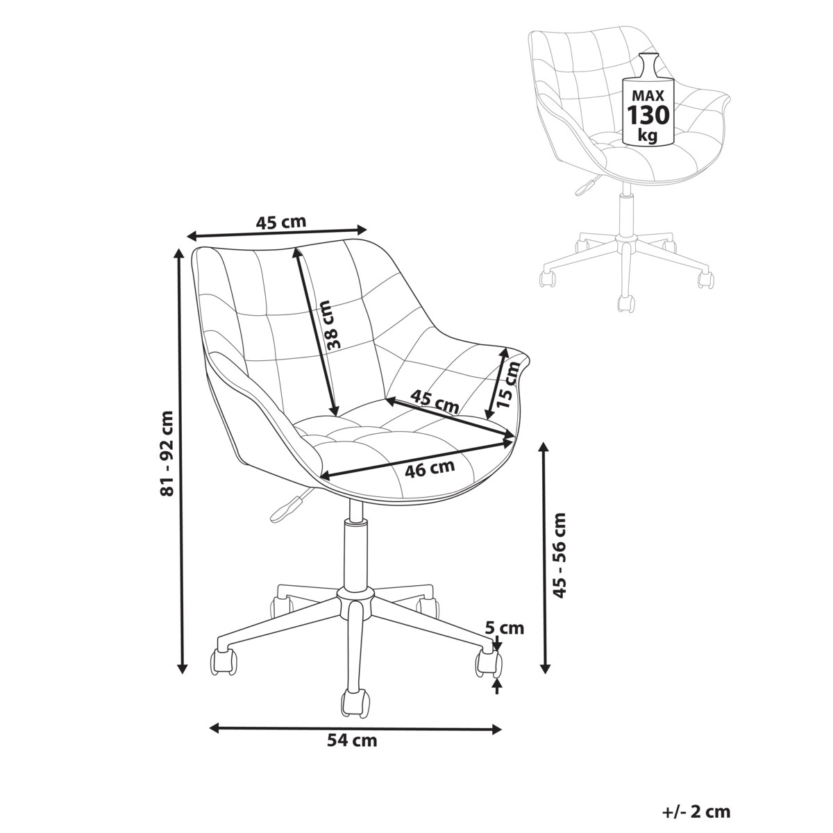 Krzesło obrotowe LABELLE Welur Granatowy