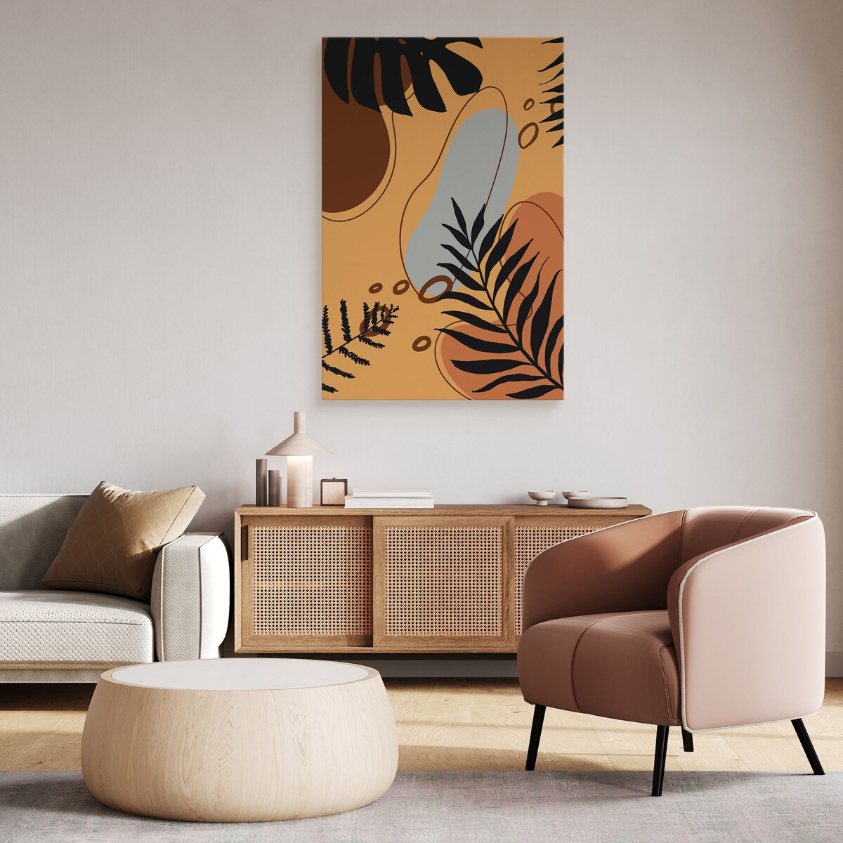 Obraz Do Salonu Rośliny Liście Monstery Palmy Styl Boho 30x40cm