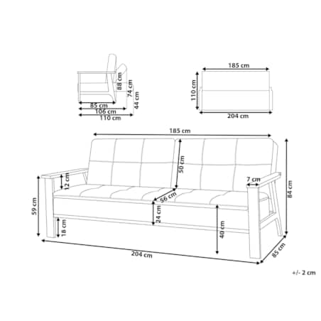 Sofa rozkładana TJORN Ciemnoszary