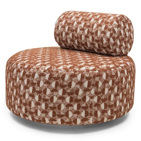 Fotel obrotowy 70x88x88 cm ORVIETTA bouclé z geometrycznym wzorem
