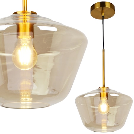 Loftowa LAMPA wisząca GREA 316233 Polux szklana OPRAWA skandynawski zwis bursztynowy