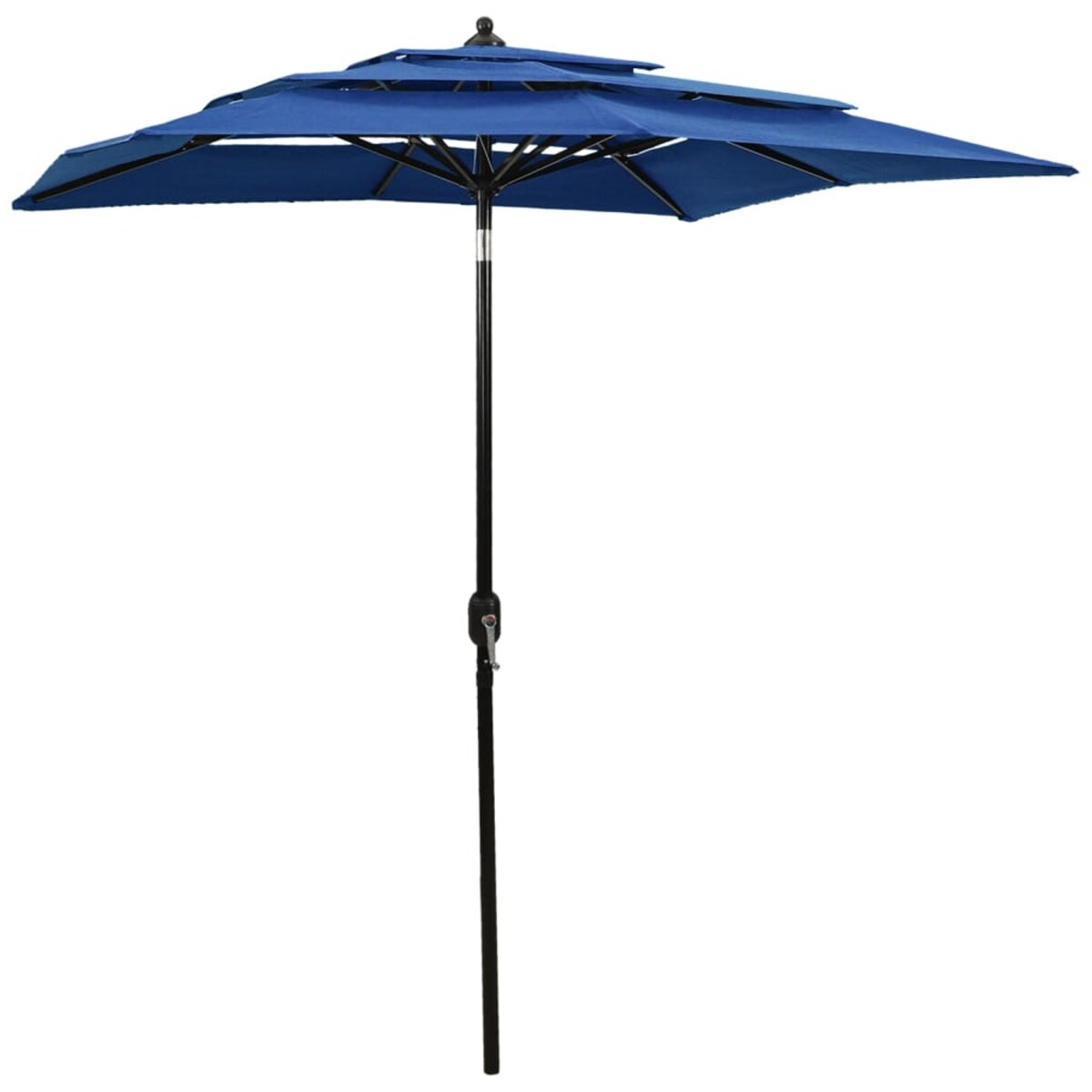 vidaXL 3-poziomowy parasol na aluminiowym słupku, niebieski, 2x2 m