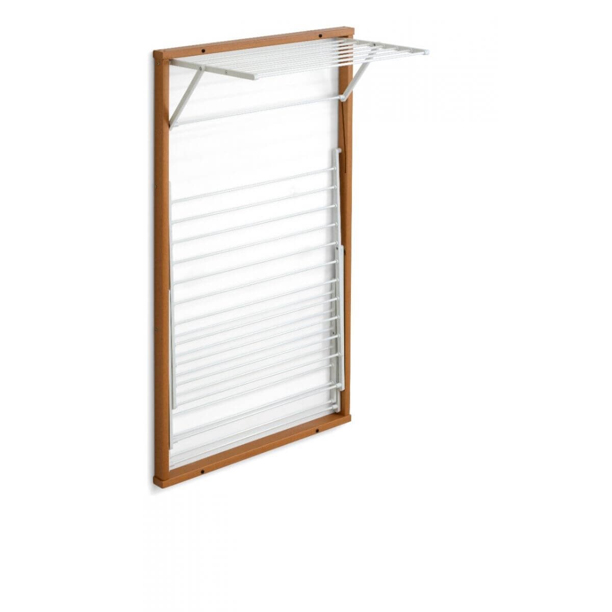 ARREDAMENTI KARIM Naścienna suszarka na pranie - 63 x 68 cm, Brązowy