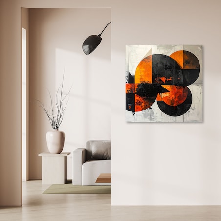 Obraz do salonu biura kuchni, Abstrakcyjne koła kształty pomarańczowy