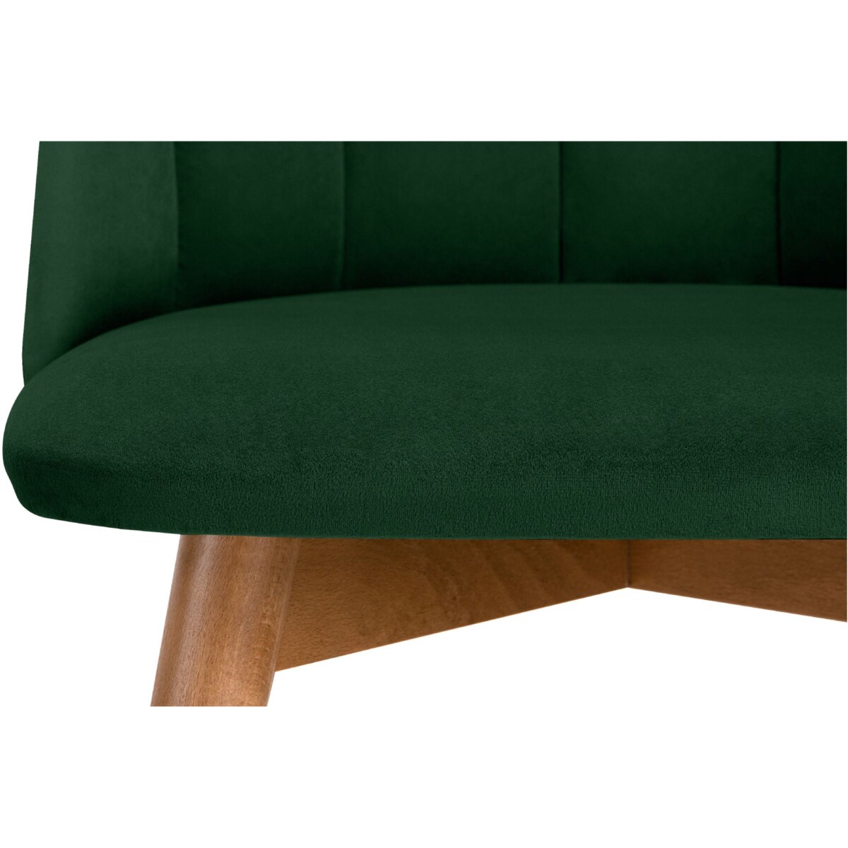 KONSIMO BAKERI Krzesła skandynawskie, aksamit w kolorze butelkowej zieleni, 2 szt