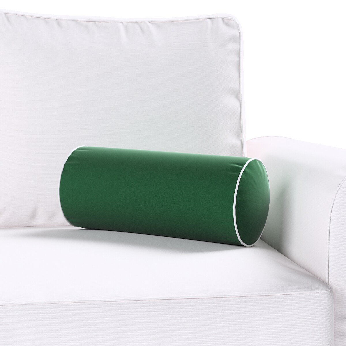 Poduszka wałek prosty z lamówką, butelkowa zieleń, Ø16 x 40 cm, Christmas