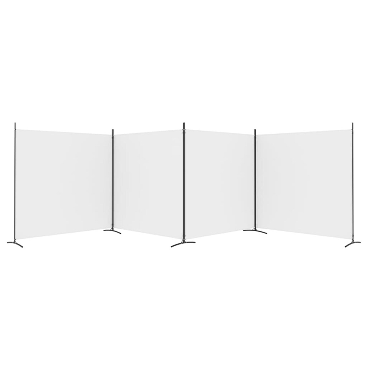 vidaXL Parawan 4-panelowy, biały, 698x180 cm, tkanina