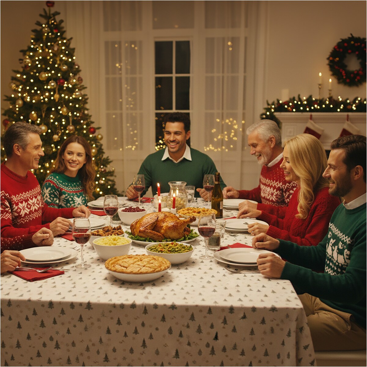 Obrus Świąteczny Na Stół Plamoodporny Dekoracyjny Na Boże Narodzenie 140X180 Złoty