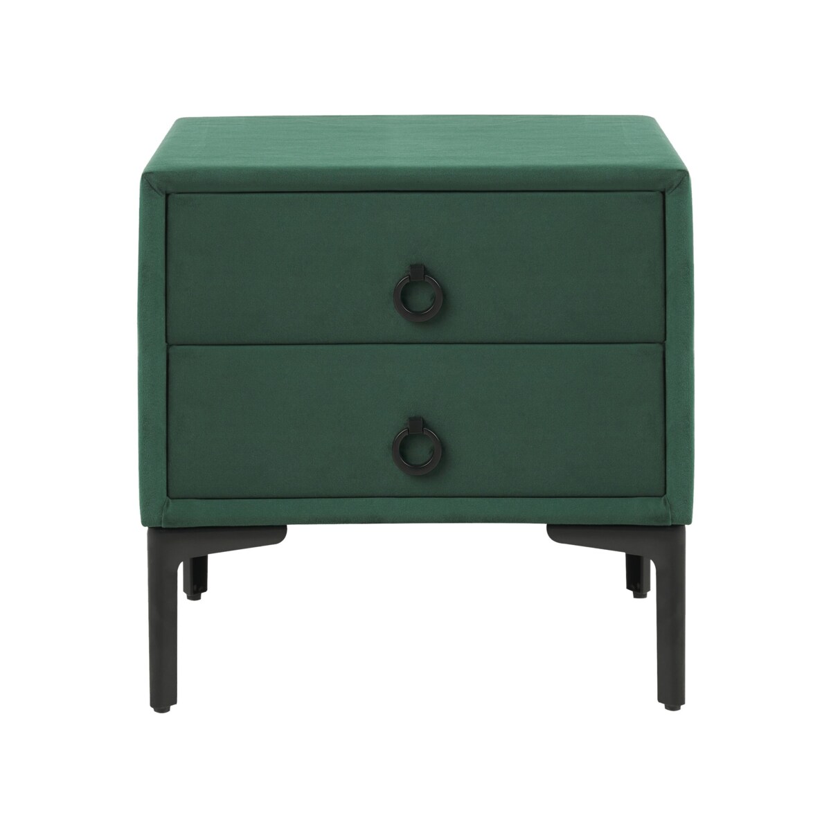 Szafka nocna welurowa zielona SEZANNE