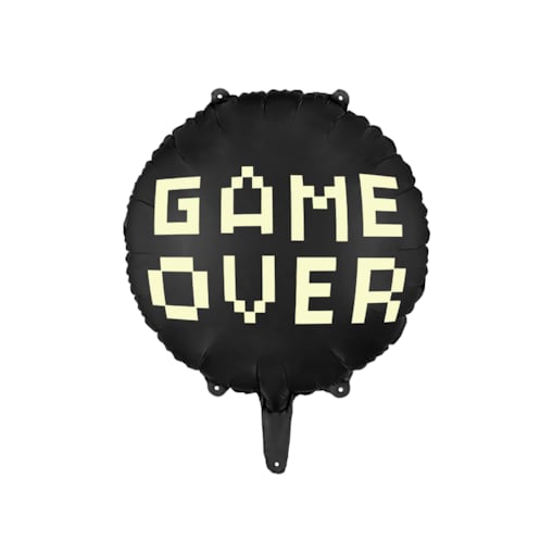 Balon foliowy Game over, 45 cm, czarny