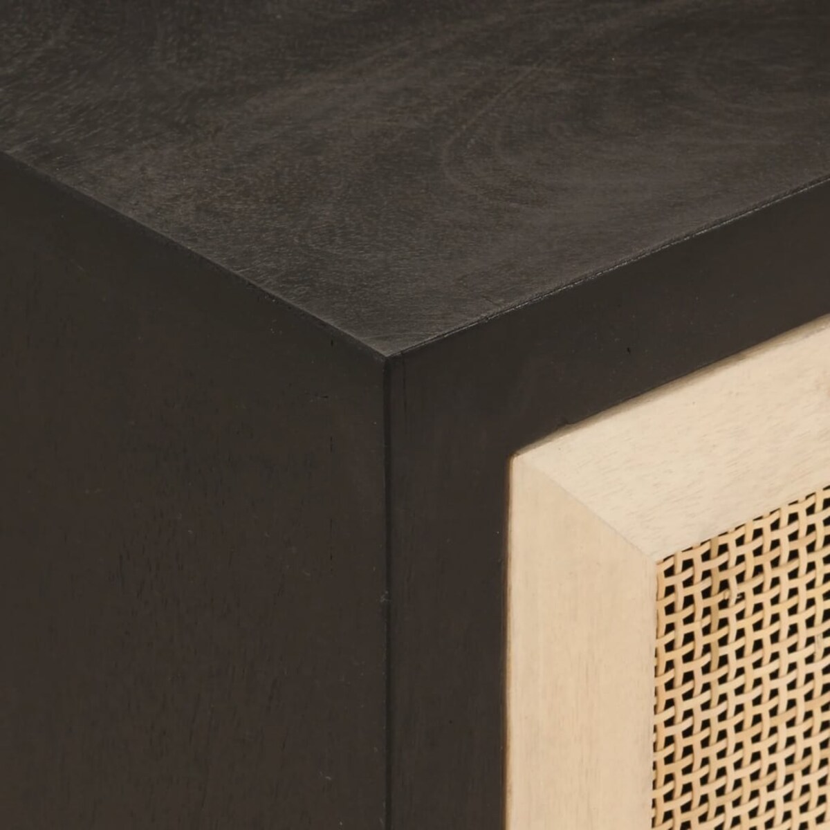 vidaXL Szafka nocna, czarna, 40x30x50 cm, lite drewno mango i żelazo