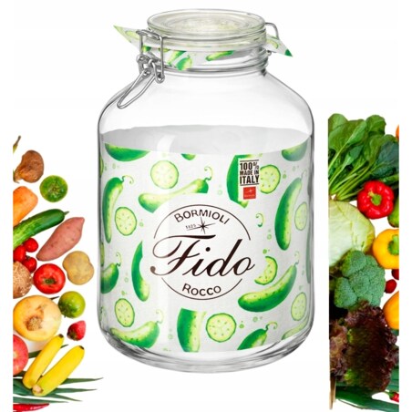 SŁOIK HERMETYCZNY na ŻYWNOŚĆ grzyby FIDO 5 L BORMIOLI kiszonki weki klips