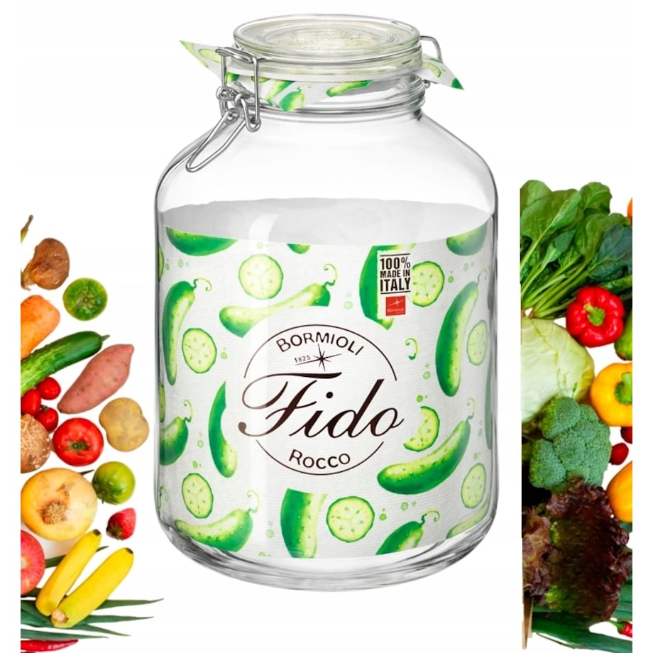 SŁOIK HERMETYCZNY na ŻYWNOŚĆ grzyby FIDO 5 L BORMIOLI kiszonki weki klips
