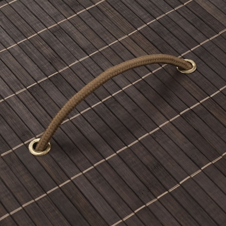 vidaXL Bambusowy kosz na pranie owalny, ciemnobrązowy kolor