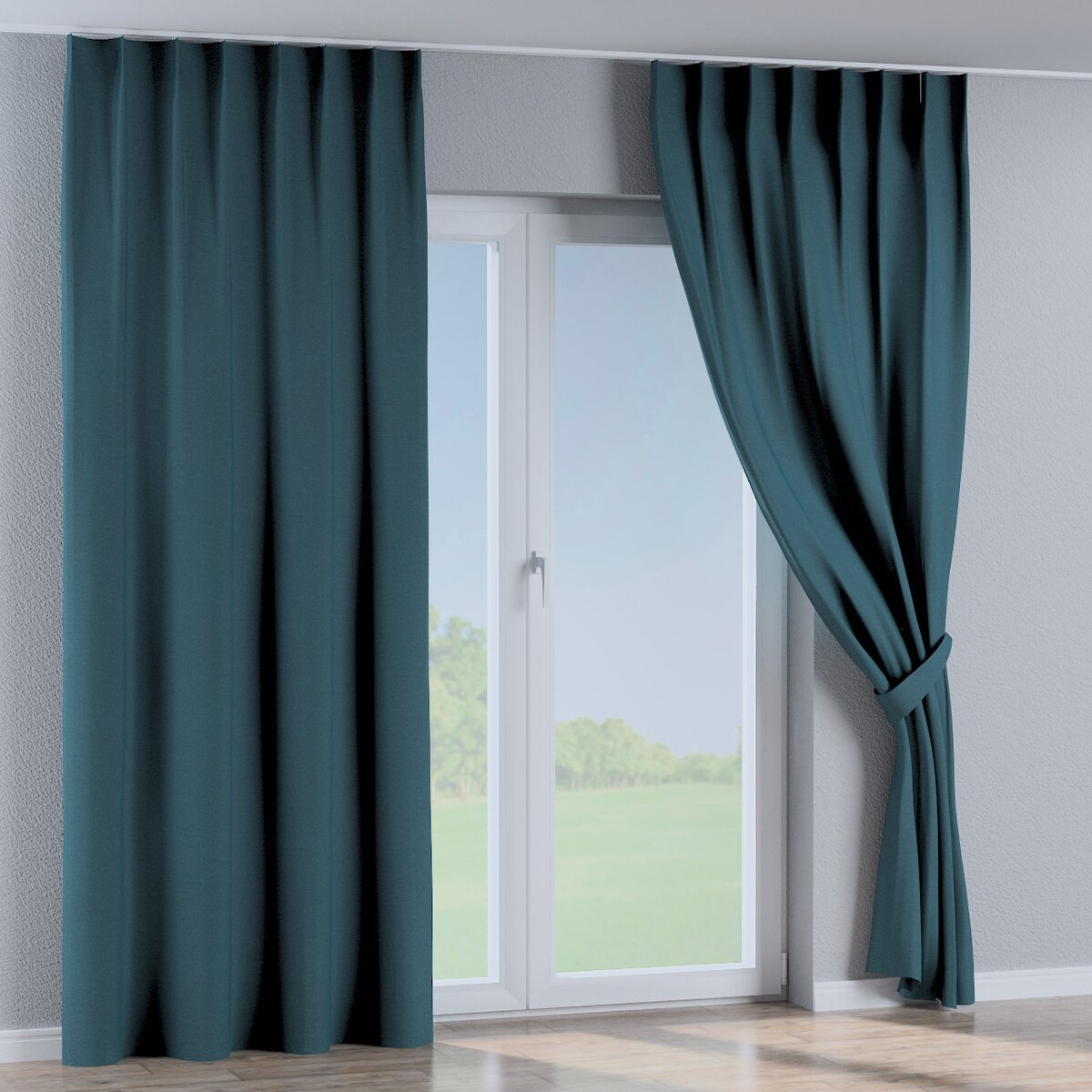 Zasłona na haczykach flex pojedynczych 130x260 niebieski