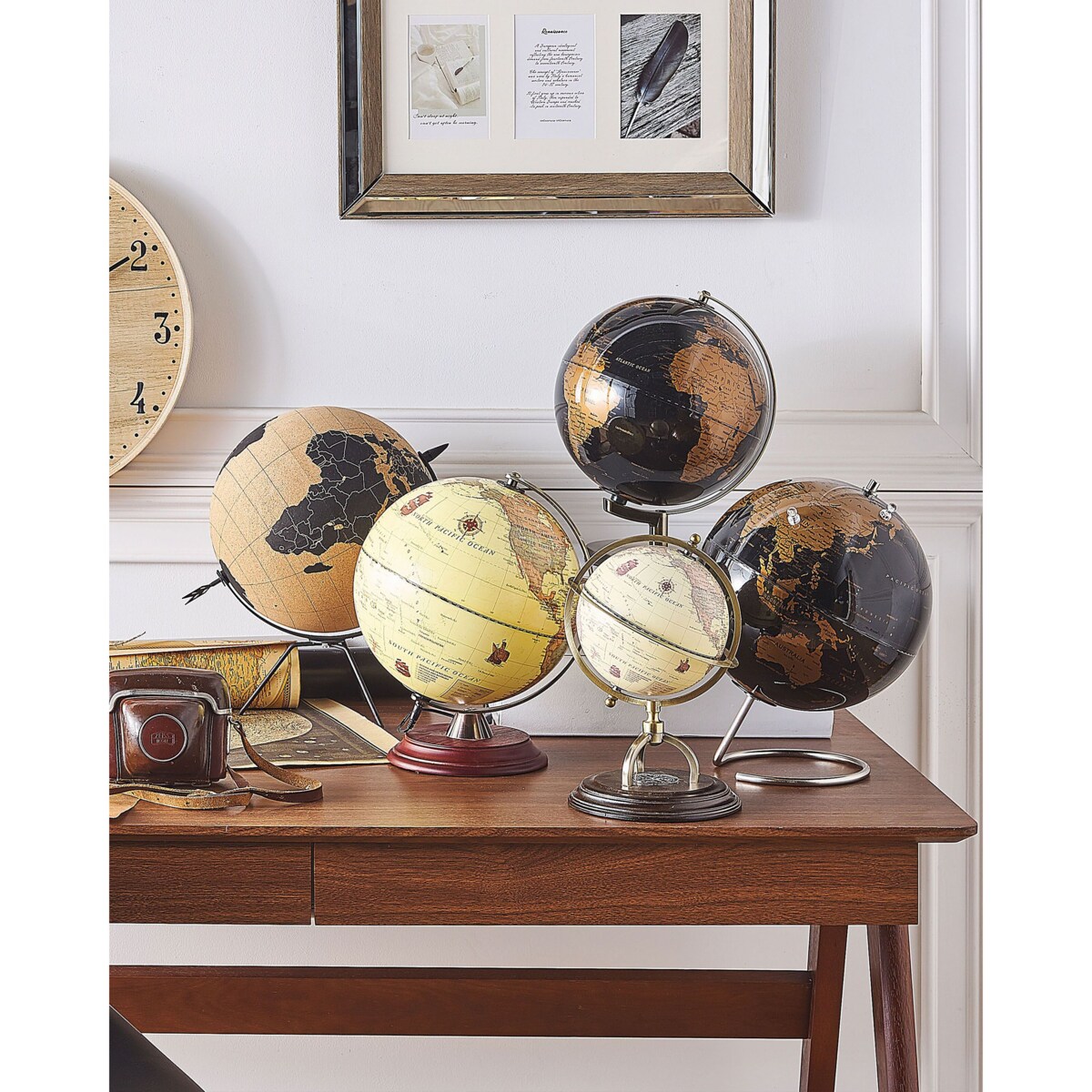 Globus LED 32 cm czarno-miedziany MAGELLAN