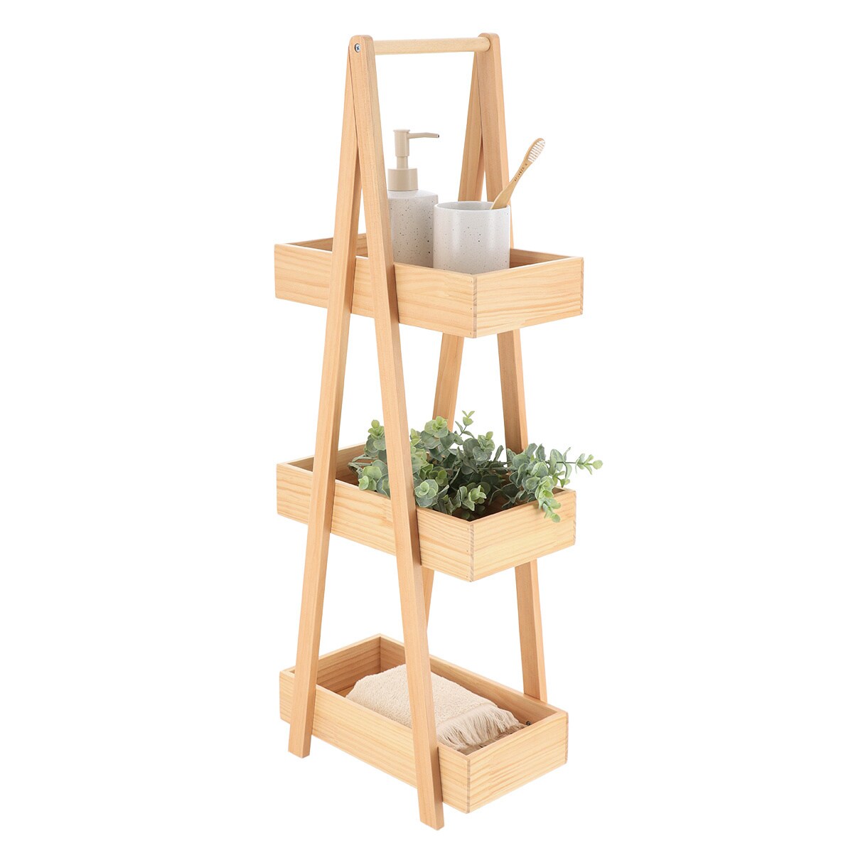 Wąski regał bambusowy JAPANDI, Bambus/MDF, 19 x 30 x 81 cm