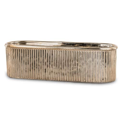 Kwietnik-osłonka kamionkowa 12x38x12 cm złota