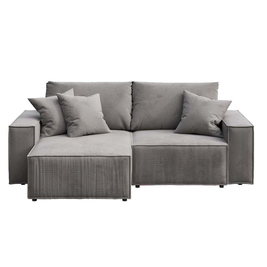 Melow Sofa narożna - szara sztruksowa