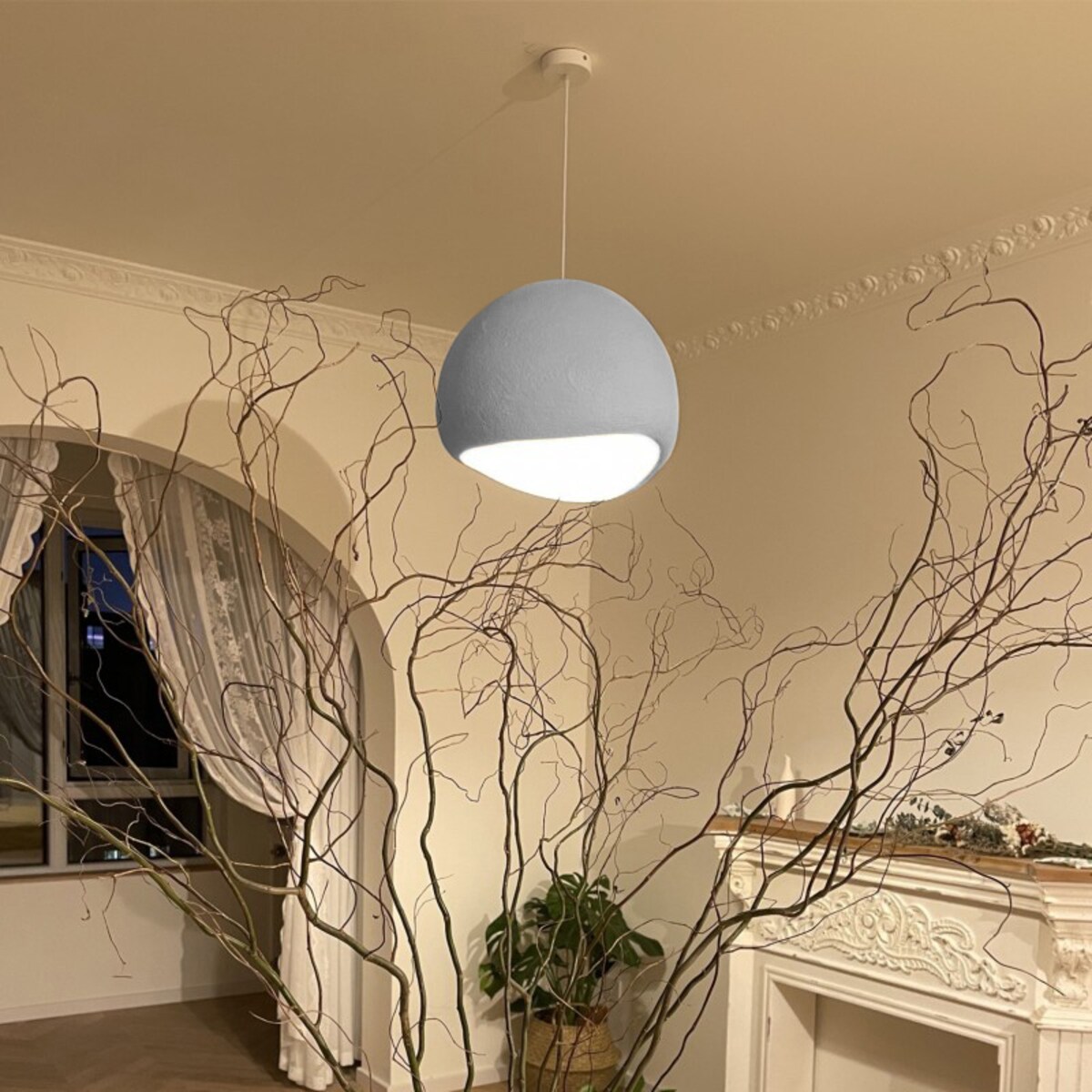 Lampa wisząca sufitowa do salonu Khmara szara 78cm