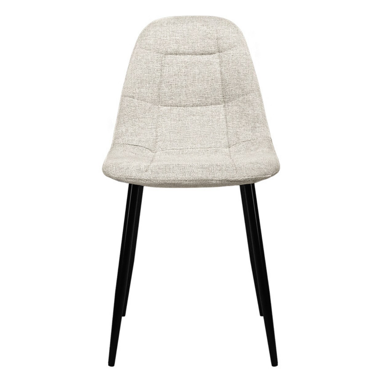 Krzesło tapicerowane pikowane beżowe z tkaniny wygodne nowoczesne do kuchni