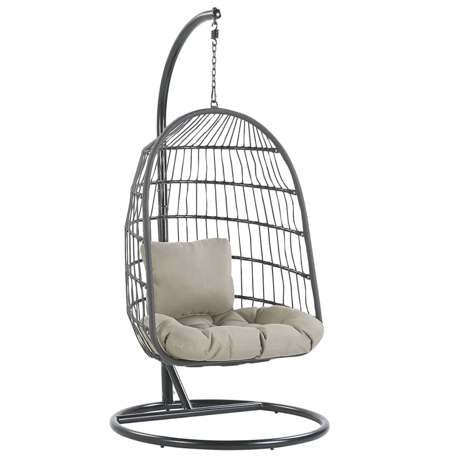 Fotel wiszący ze stojakiem czarny ALLERA