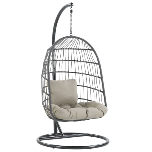 Fotel wiszący ze stojakiem czarny ALLERA