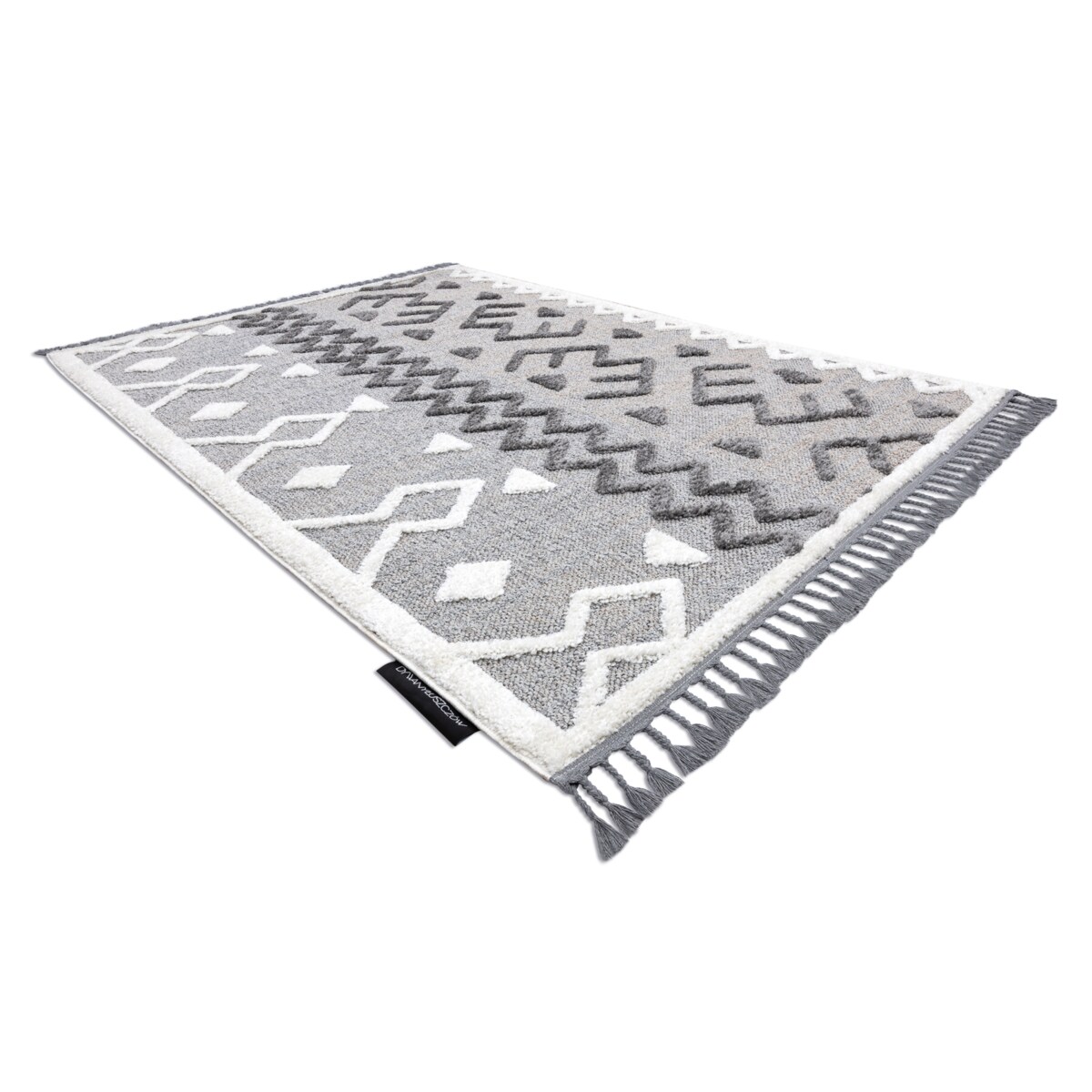 Dywan MAROC P659 Aztec, etno szary Frędzle 120x170 cm