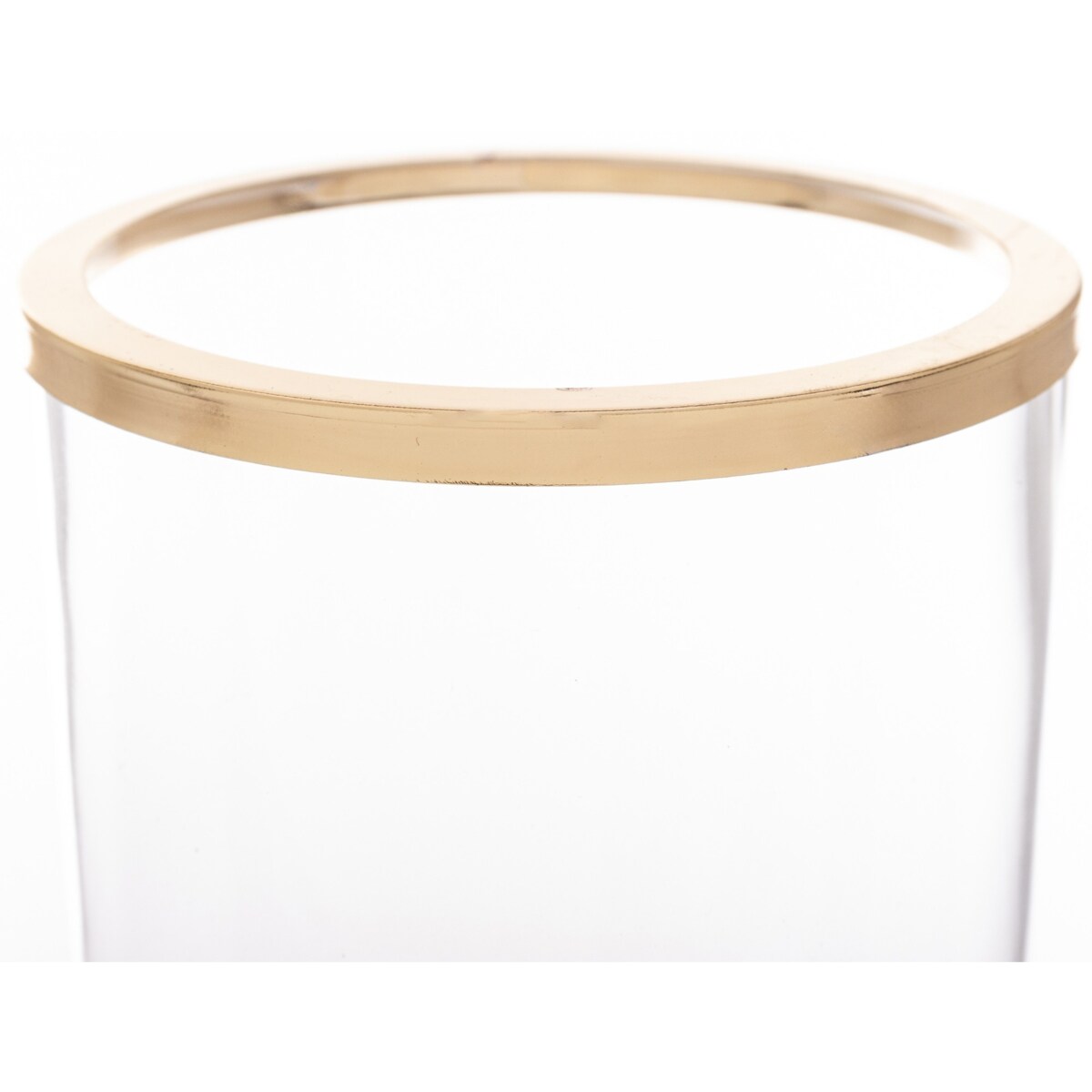 Wazon szklany 40x10x10 cm GARASU-2 biało-złoty