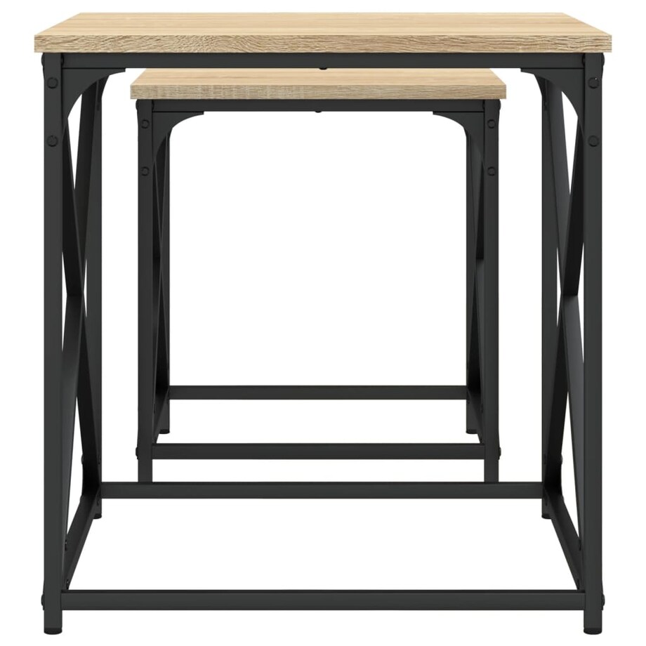 vidaXL Stoliki wsuwane pod siebie, 2 szt., dąb sonoma