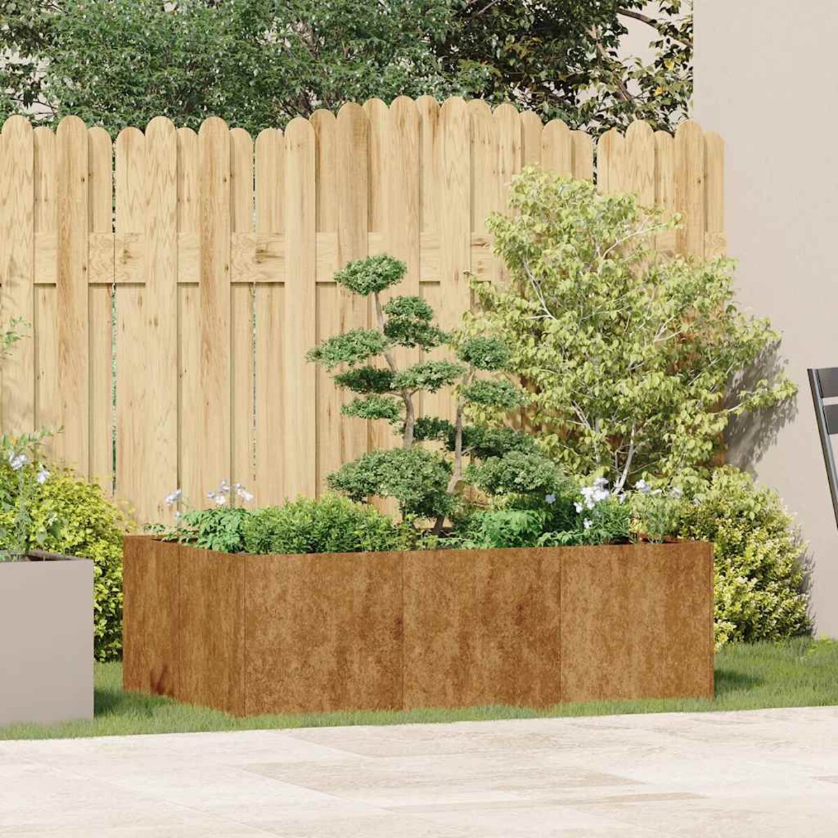 vidaXL Doniczka Rusty 120x80x40 cm Stal nierdzewna