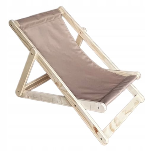 Leżak Dziecięcy Drewniany dla dzieci CERTYFIKOWANY Ogrodowy Plażowy Beżowy