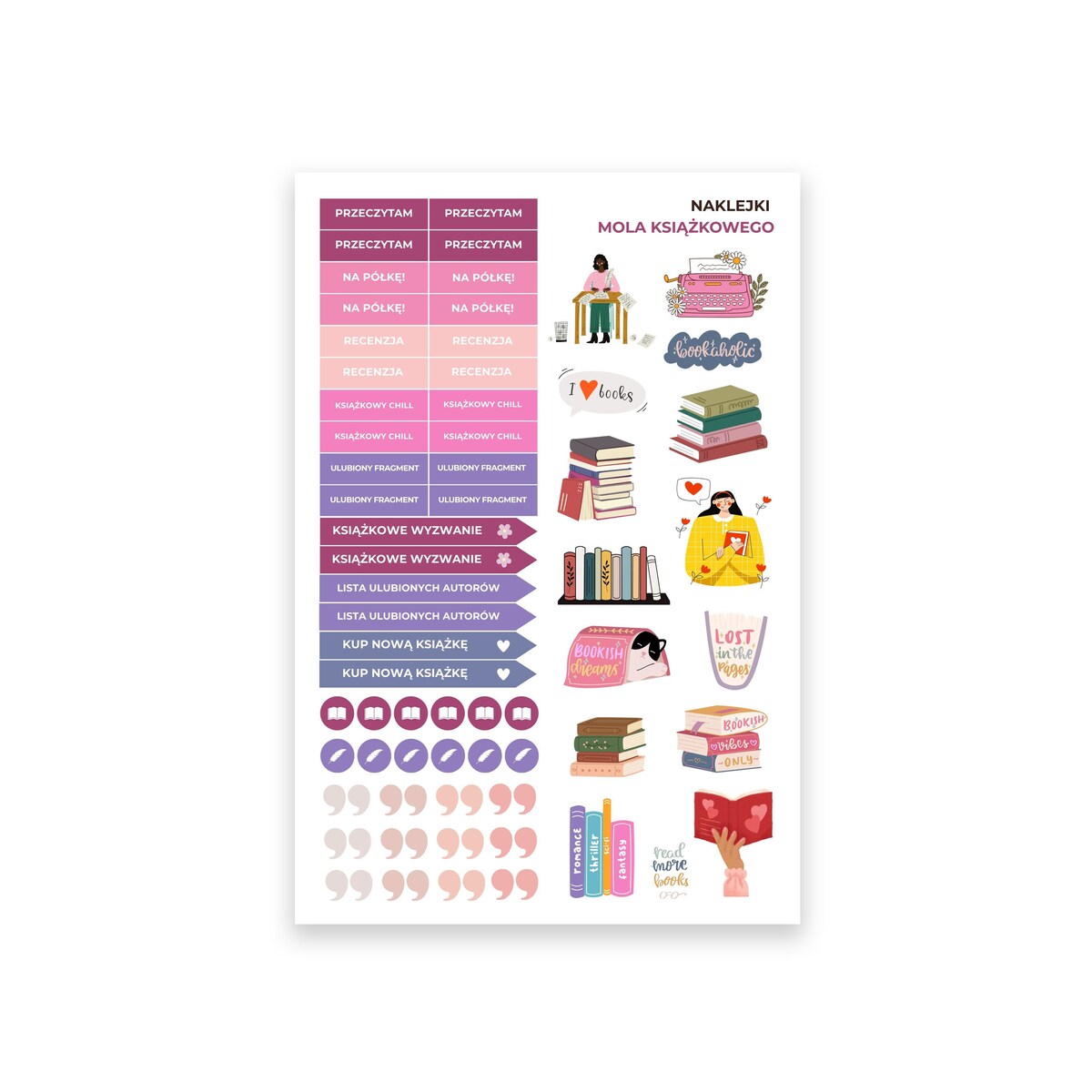 Naklejki do kalendarza – mola książkowego