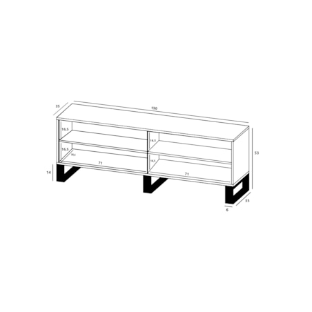 Szafka RTV Loft Komoda Industrialna Dąb Wotan Czarny MAT 150 cm