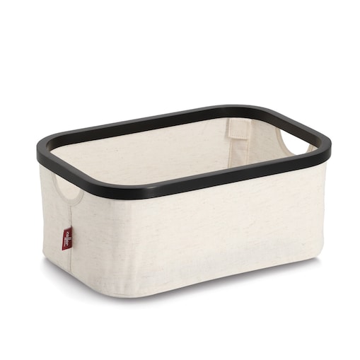 Organizer tekstylny kremowy ZELLER, bambus, 38 x 26 x 16 cm