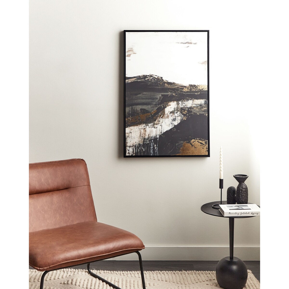 Obraz na płótnie STATTE Motyw abstrakcyjny 63 x 93 cm Czarny