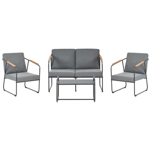 Duży zestaw wypoczynkowy dla 4 osób Stal Szary VEZZANA