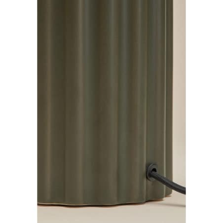 Lampa stołowa z ceramiki i tkaniny Marvila 60 cm wojskowa zieleń