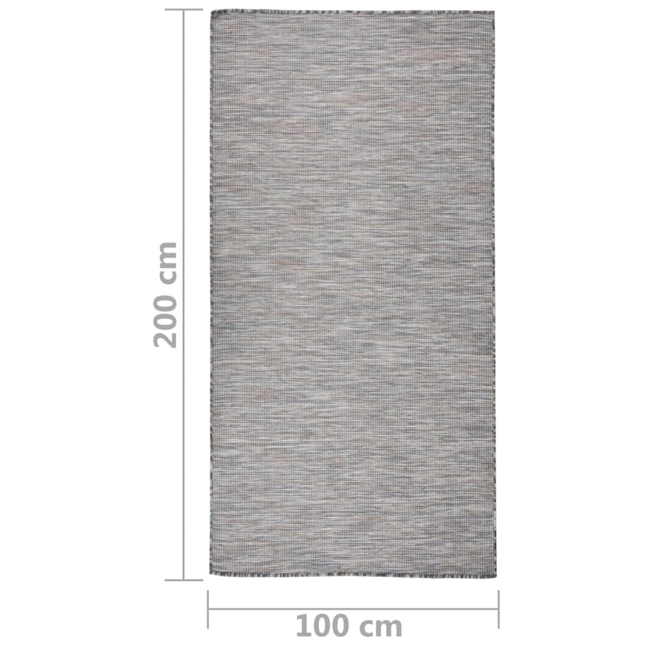 vidaXL Dywan zewnętrzny o płaskim splocie 100x200cm, brązowo-niebieski