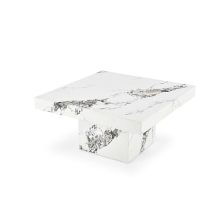 STOLIK KAWOWY Liton CZARNY MARMUR 80/80/41 cm MDF i metal