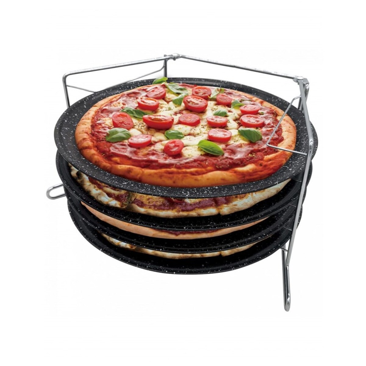 Kinghoff zestaw 4 form do pizzy ze stelażem KH1553