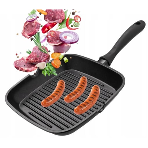 Patelnia grillowa Royal 24 cm do smażenia jedzenia kiełbaski warzywa