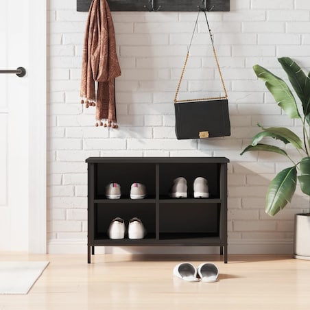 vidaXL Szafka na buty, czarna, 69x35x50 cm, materiał drewnopochodny